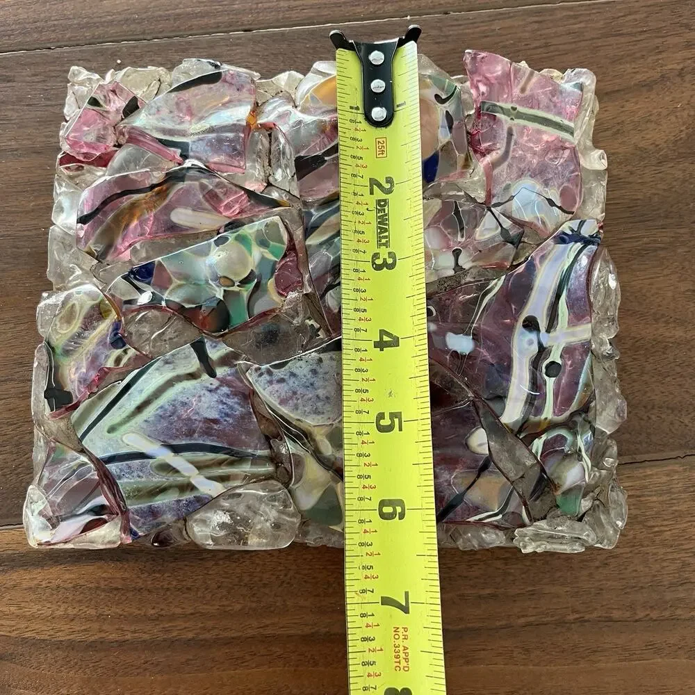 Murano Glass Shards Art Piece Paperweight Trivet Display 7.5